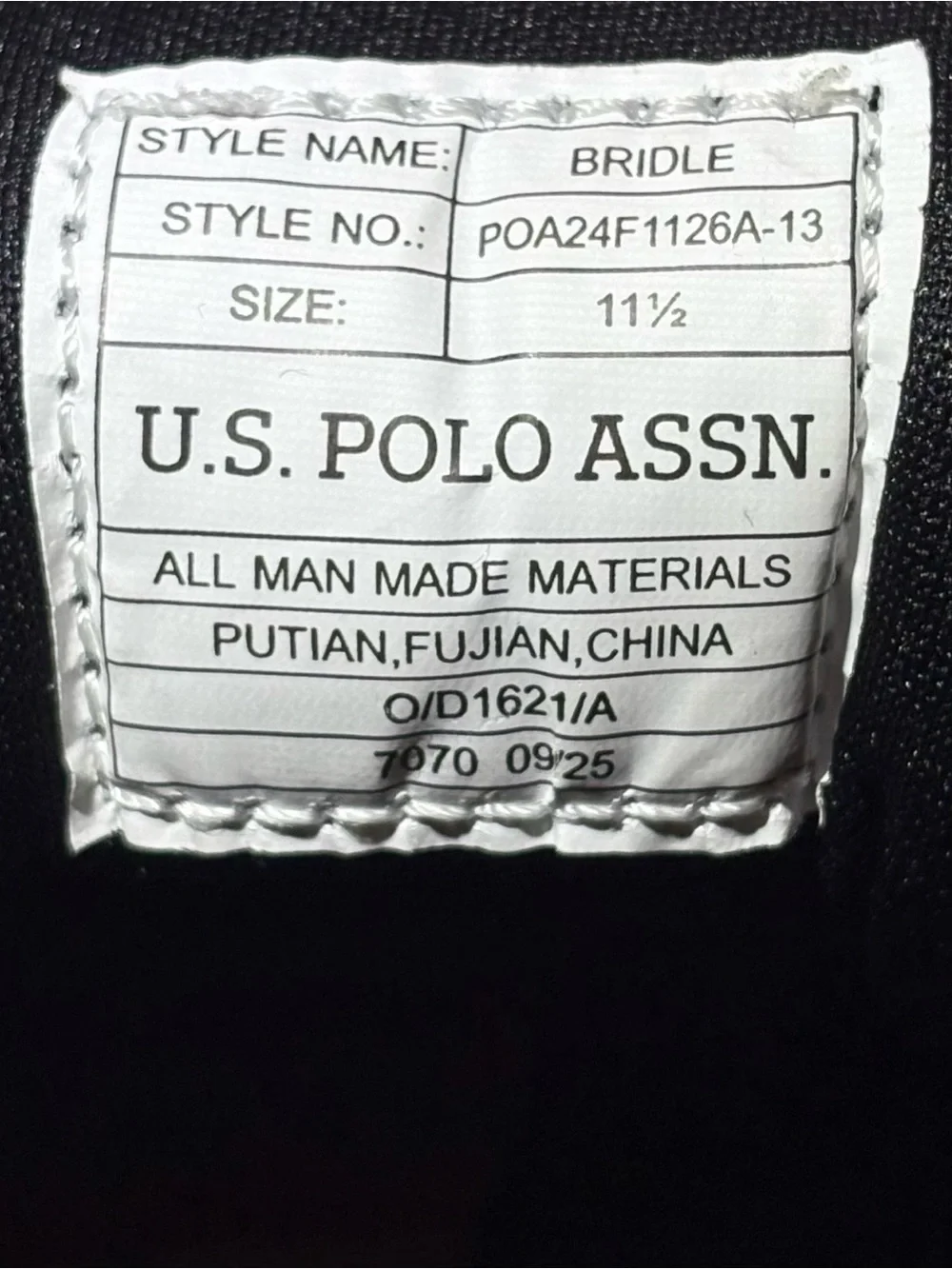 U.S. Polo Assn. Black Leather Sneakers with Brown Sole and White Heel